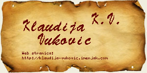 Klaudija Vuković vizit kartica